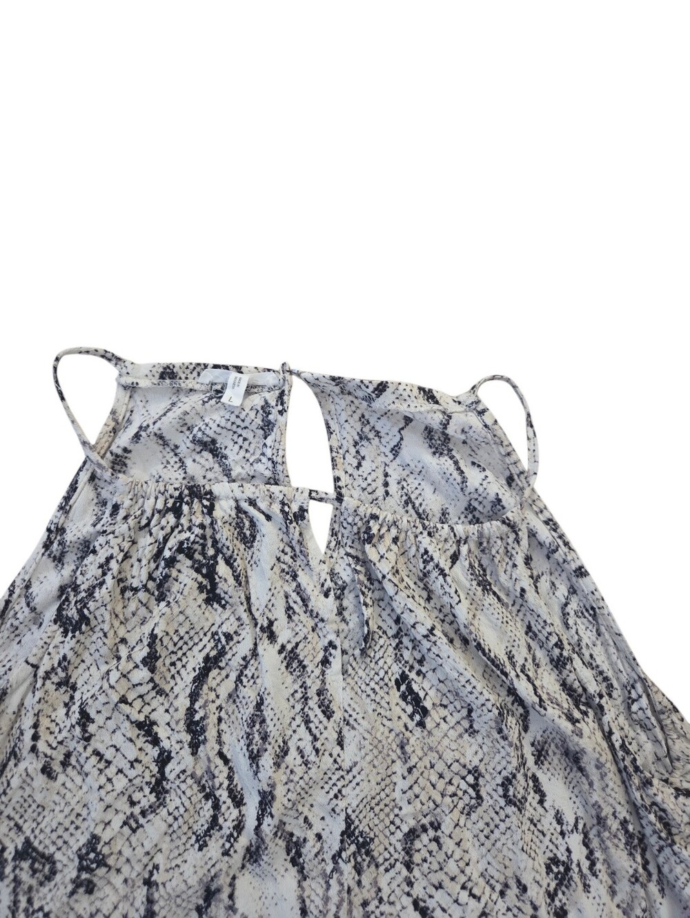 Maurices black, cream and white snakeskin halter top. L. EUC. - Picture 2 of 3